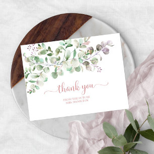 Greenery Eucalyptus Bridal Shower Thank You Postca Postcard