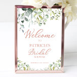 Greenery Eucalyptus Bridal Shower Welcome Poster<br><div class="desc">A greenery eucalyptus welcome sign for bridal shower. Easy to personalize with your details. Great for greenery or garden-themed bridal shower. Please get in touch with me via chat if you have questions about the artwork or need customization. PLEASE NOTE: For assistance on orders, shipping, product information, etc., contact Zazzle...</div>