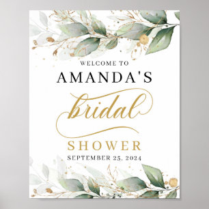 Greenery eucalyptus bridal shower welcome sign