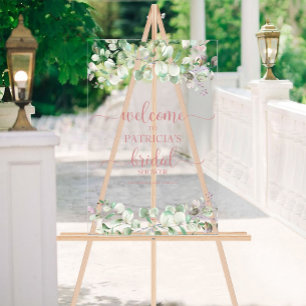 Greenery Eucalyptus Bridal Shower Welcome Sign