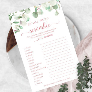 Greenery Eucalyptus Bridal Word Scramble Game Flye Flyer