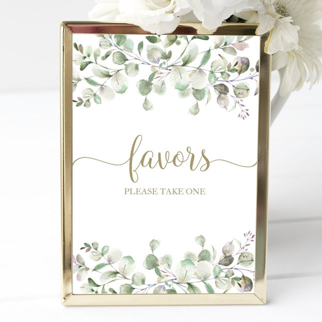 Greenery Eucalyptus Calligraphy Favours Sign (Creator Uploaded)