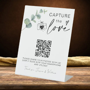 Greenery Eucalyptus Capture The Love QR Code Sign