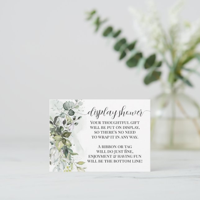 Greenery Eucalyptus Display No Wrapping Shower Enclosure Card (Standing Front)