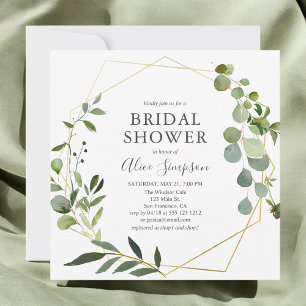 Greenery Eucalyptus Elegant Bridal Shower Invitation