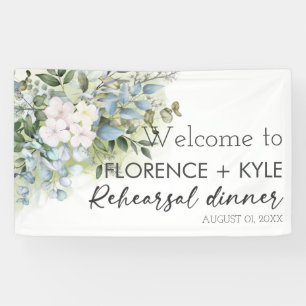 Greenery Eucalyptus Elegant Dusty Rehearsal Dinner Banner