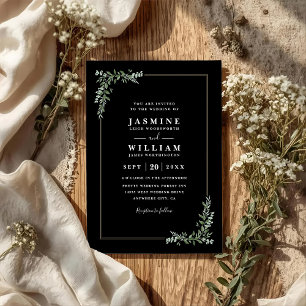 Greenery Eucalyptus Elegant Modern QR Code Wedding Invitation