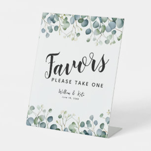 greenery eucalyptus Favours party event wedding Pedestal Sign