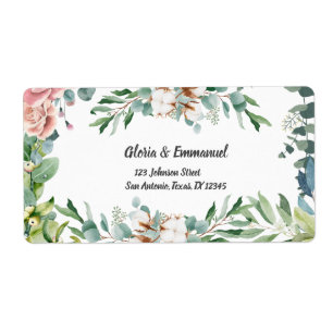 Greenery Eucalyptus Floral Wedding return address