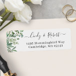 Greenery Eucalyptus Foliage Script Return Address<br><div class="desc">Make your envelopes stand out with this Greenery Eucalyptus Foliage Script Return Address Label. The design features a simple, yet elegant of green eucalyptus leaves, with your names written in a beautiful calligraphy font. The label is perfect for adding a touch of sophistication to your wedding invitations or other special...</div>