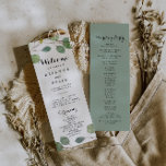 Greenery Eucalyptus Foliage Wedding Program Programme<br><div class="desc">This greenery eucalyptus foliage wedding program is perfect for a rustic wedding. The design features hand-drawn botanical green eucalyptus branches and leaves adorning an elegant frame.</div>