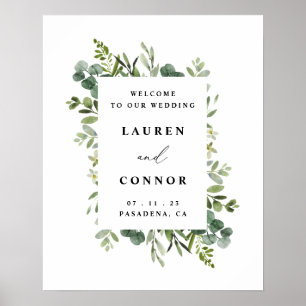 Greenery Eucalyptus Frame Wedding Entrance Sign