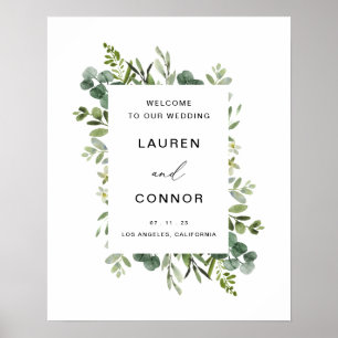 Greenery Eucalyptus Frame Wedding Entrance Sign