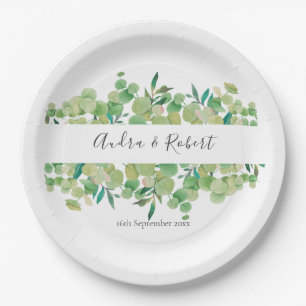 Greenery Eucalyptus Garland Wedding Paper Plate