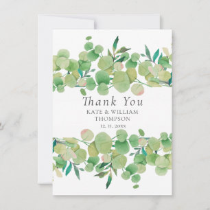 Greenery Eucalyptus Garland  Wedding Thank You Card