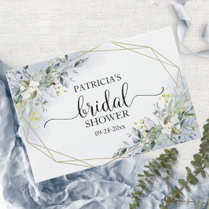 Greenery Eucalyptus Geometric Bridal Shower Guest Book