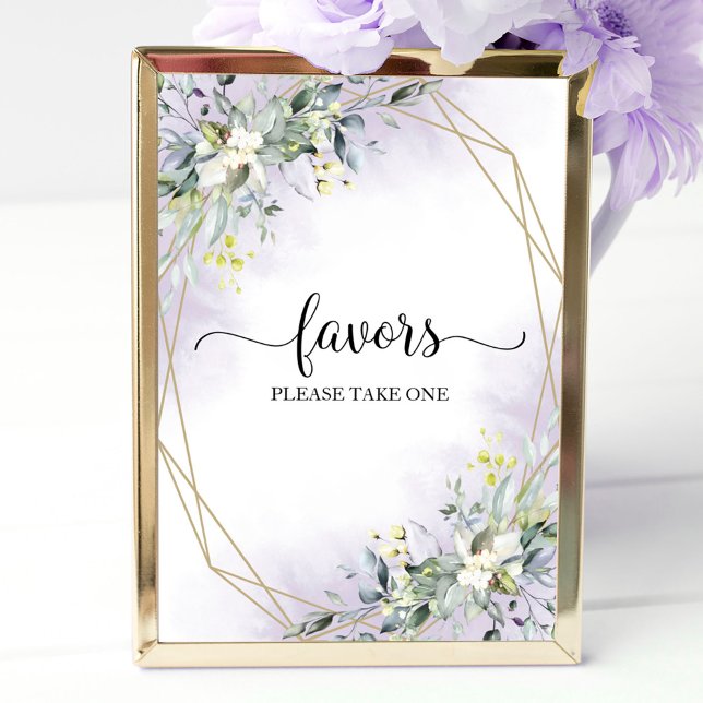 Greenery Eucalyptus Geometric Favors Sign (Creator Uploaded)