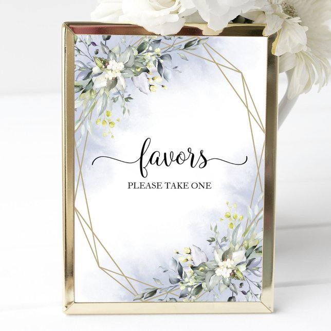 Greenery Eucalyptus Geometric Favors Sign (Creator Uploaded)