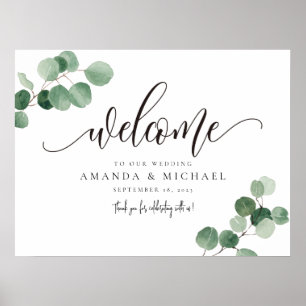 Greenery Eucalyptus Leaf Welcome SIgn