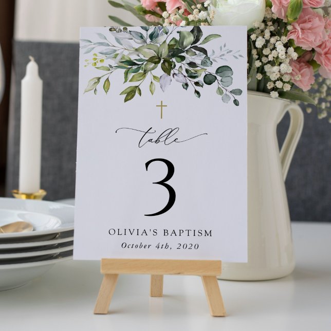 Greenery, Eucalyptus Leaves, Baptism Table Numbers (Creator Uploaded)