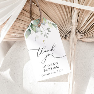 Greenery, Eucalyptus Leaves, Boho, Baptism Gift Tags