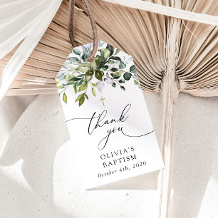 Greenery, Eucalyptus Leaves, Boho, Baptism Gift Tags