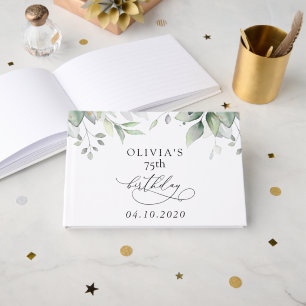 Greenery, Eucalyptus Leaves, Boho, Birthday Guest Book