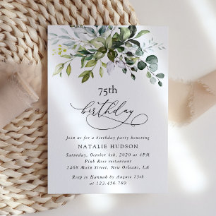 Greenery, Eucalyptus Leaves, Boho, Birthday Invitation