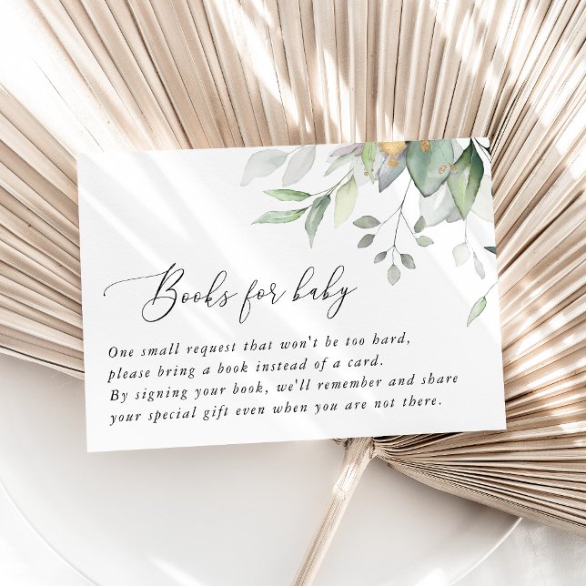 Greenery, Eucalyptus Leaves, Boho, Books For Baby Enclosure Card (Creator Uploaded)