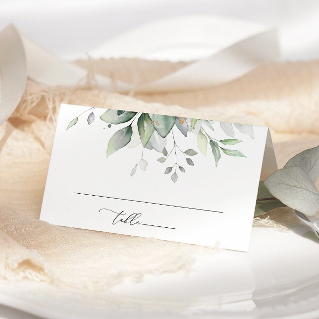Greenery, Eucalyptus Leaves, Boho, Bridal Shower Place Card (Creator Uploaded)