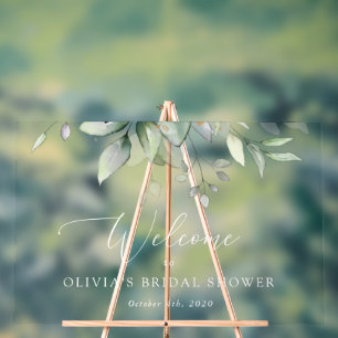 Greenery, Eucalyptus Leaves, Boho, Bridal Welcome Acrylic Sign