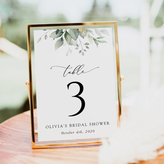 Greenery, Eucalyptus Leaves, Boho, Table Numbers (Creator Uploaded)