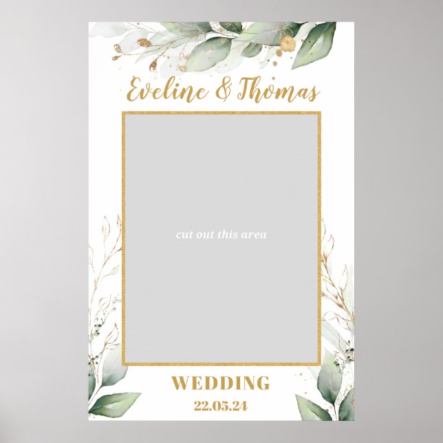 Greenery Eucalyptus leaves boho wedding photo prop Poster (Front)