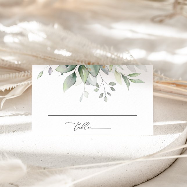 Greenery, Eucalyptus Leaves, Botanical Wedding Place Card (Creator Uploaded)