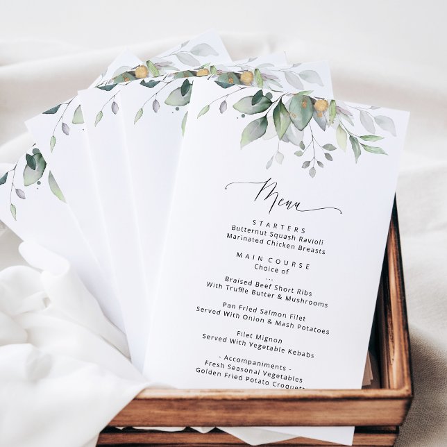 Greenery, Eucalyptus Leaves, Bridal Shower Menu (Creator Uploaded)