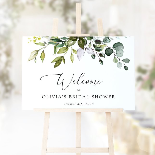 Greenery, Eucalyptus Leaves, Bridal Shower Welcome Poster (Creator Uploaded)
