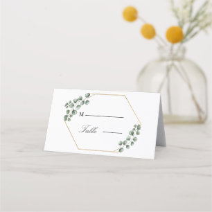 Greenery Eucalyptus Leaves Glitter Frame Wedding Place Card