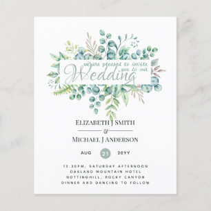 Greenery Eucalyptus Leaves Wedding Invites Budget