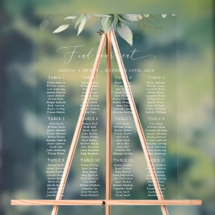 Greenery, Eucalyptus Leaves, Wedding Seating Chart