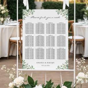 Greenery Eucalyptus Leaves Wedding Seating Chart
