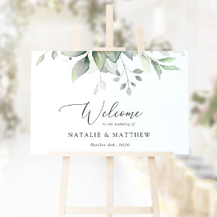 Greenery, Eucalyptus Leaves, Wedding Welcome Poster