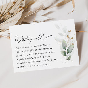 Greenery, Eucalyptus Leaves, Wedding Wishing Well Enclosure Card