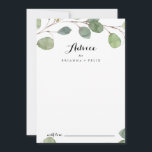 Greenery Eucalyptus Modern Calligraphy Wedding Advice Card<br><div class="desc">This greenery eucalyptus modern calligraphy wedding advice card is perfect for a rustic wedding. The design features hand-drawn botanical green eucalyptus branches and leaves. These cards are perfect for a wedding, bridal shower, baby shower, graduation party & more. Personalise the cards with the names of the bride and groom, parents-to-be...</div>