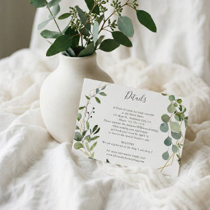 Greenery Eucalyptus Modern Weddings Details Enclosure Card