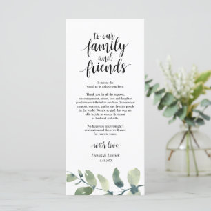 Greenery Eucalyptus Place Setting Thank You Card