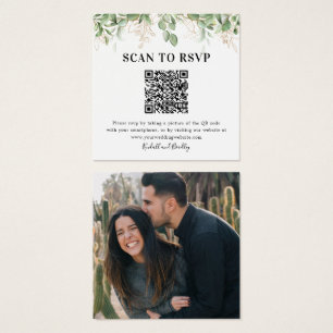Greenery Eucalyptus QR Code Photo Wedding RSVP
