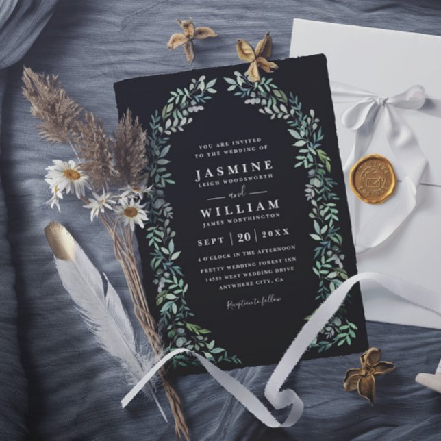 Greenery Eucalyptus Rustic Elegant Modern Wedding Invitation (Creator Uploaded)