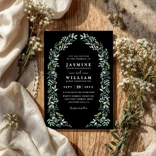 Greenery Eucalyptus Rustic Elegant QR Code Wedding Invitation