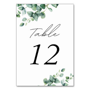 Greenery Eucalyptus script photo  Table Number