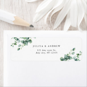 Greenery Eucalyptus script wedding address